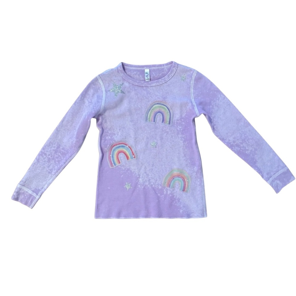 TEE-HEE *RARE* rainbow appliqué Tie Dye long sleeve top sz 6 like new condition